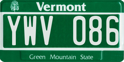 VT license plate YWV086