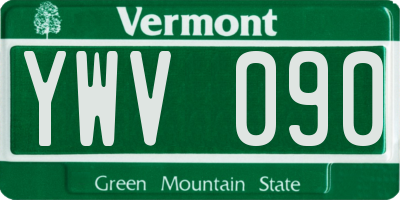 VT license plate YWV090