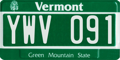 VT license plate YWV091