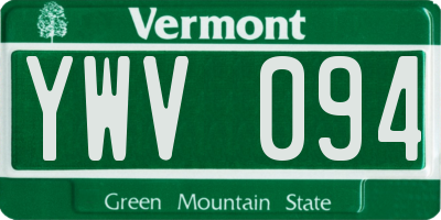 VT license plate YWV094