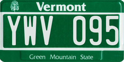 VT license plate YWV095