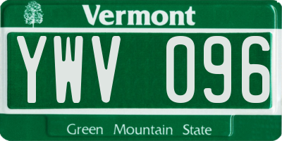 VT license plate YWV096