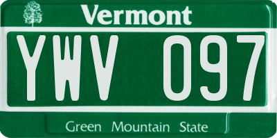 VT license plate YWV097