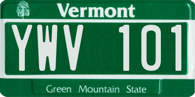 VT license plate YWV101