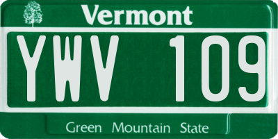 VT license plate YWV109