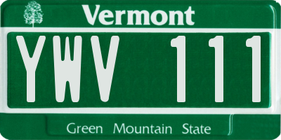 VT license plate YWV111