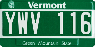 VT license plate YWV116