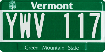 VT license plate YWV117