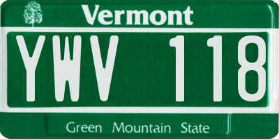 VT license plate YWV118