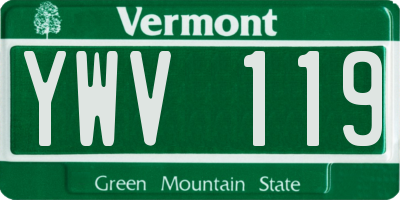 VT license plate YWV119