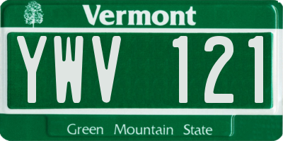VT license plate YWV121