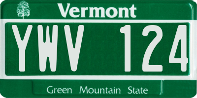 VT license plate YWV124