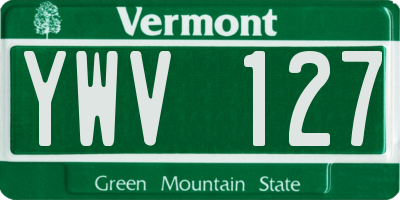 VT license plate YWV127