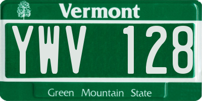 VT license plate YWV128
