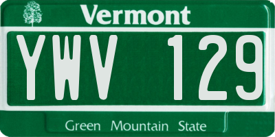 VT license plate YWV129