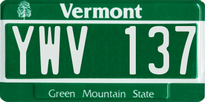 VT license plate YWV137