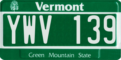 VT license plate YWV139