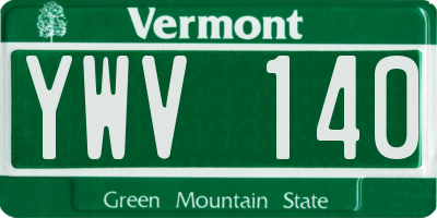 VT license plate YWV140