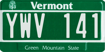 VT license plate YWV141
