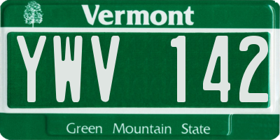 VT license plate YWV142