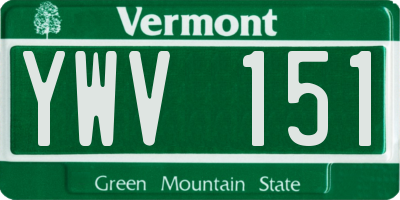 VT license plate YWV151