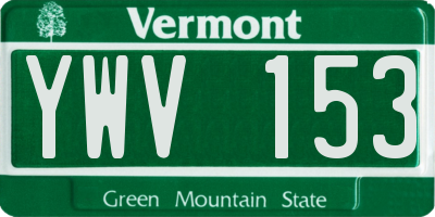 VT license plate YWV153