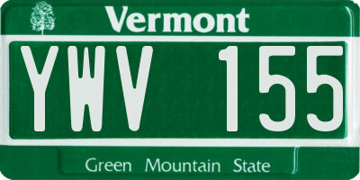VT license plate YWV155