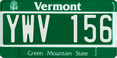 VT license plate YWV156