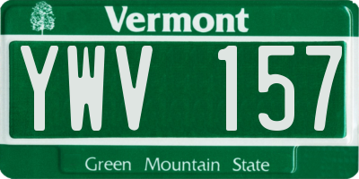 VT license plate YWV157