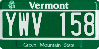 VT license plate YWV158