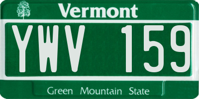 VT license plate YWV159