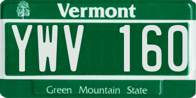 VT license plate YWV160