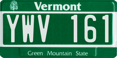 VT license plate YWV161