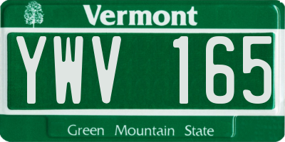 VT license plate YWV165