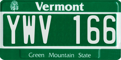 VT license plate YWV166