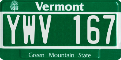 VT license plate YWV167