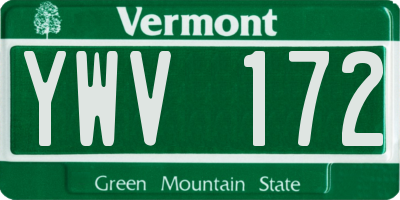 VT license plate YWV172