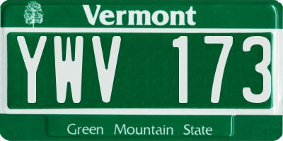 VT license plate YWV173