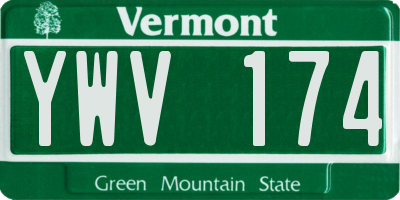 VT license plate YWV174