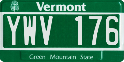 VT license plate YWV176