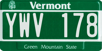VT license plate YWV178