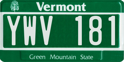 VT license plate YWV181