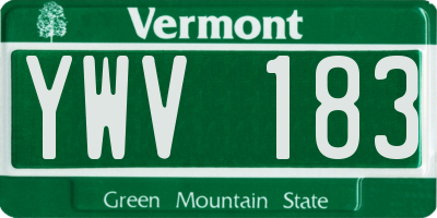 VT license plate YWV183