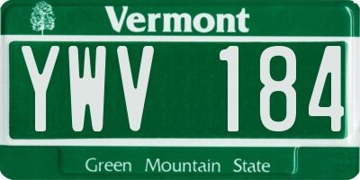 VT license plate YWV184