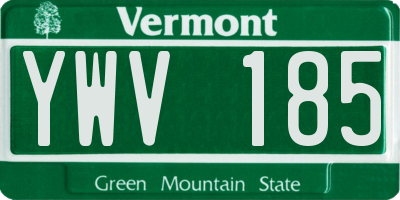 VT license plate YWV185