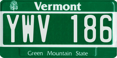 VT license plate YWV186
