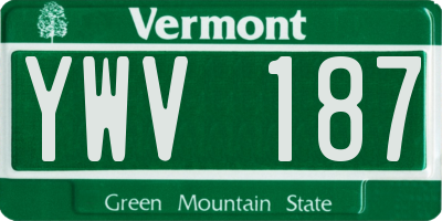VT license plate YWV187