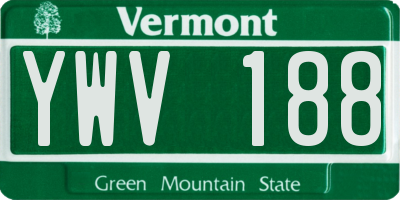 VT license plate YWV188