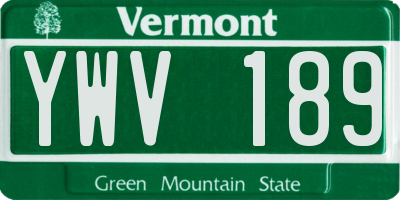 VT license plate YWV189