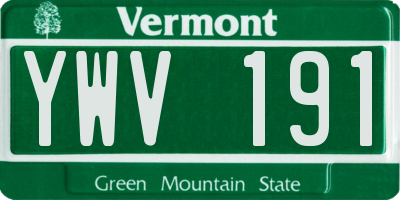 VT license plate YWV191